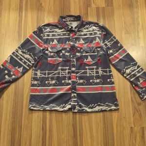 NWOT Double RL velvet button down shirt size large